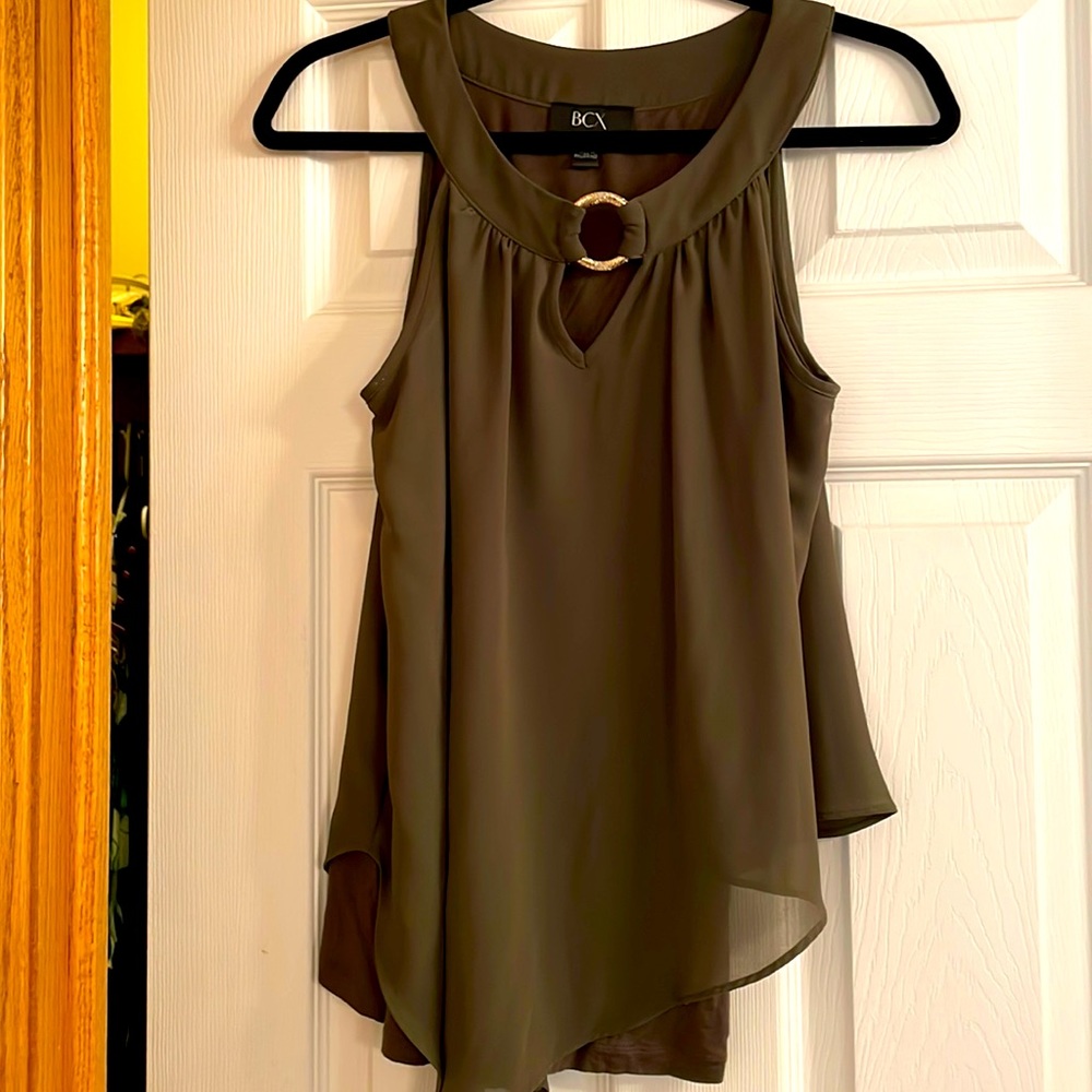 BCX sleeveless top in Olive Green